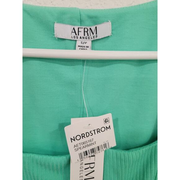 AFRM Women's Lea Ribbed Square Neck Crop Top Small Mint Green #15 - Picture 3 of 3